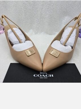 Coach Jillian Slingback Classic Closed toe Low Heel Neutral color Women's 9.5